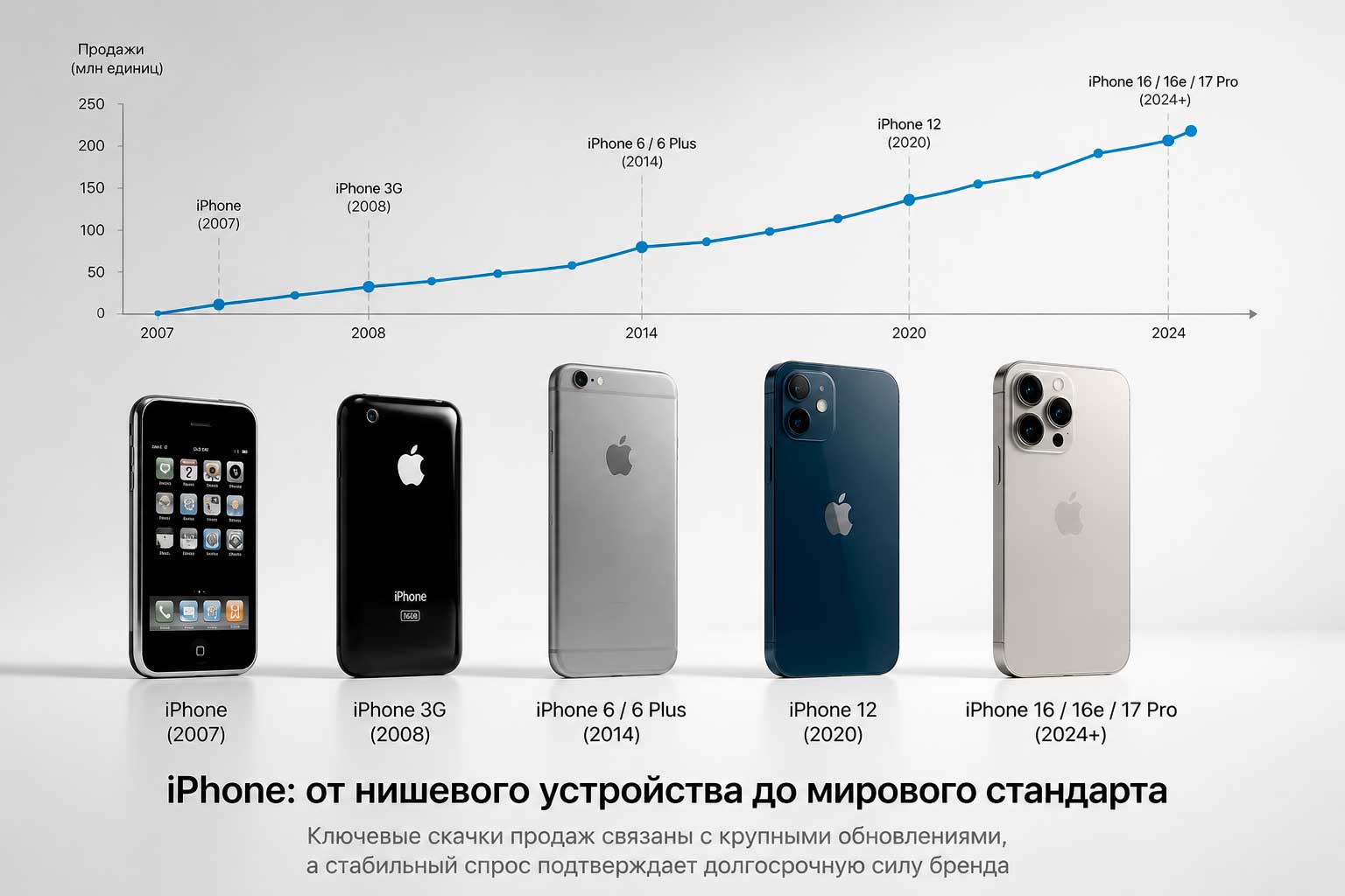 Статистика продаж iPhone - сколько продали айфонов