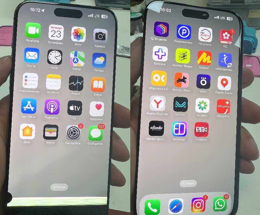 Сравнение оригинального дисплея iPhone 15 Pro и копии
